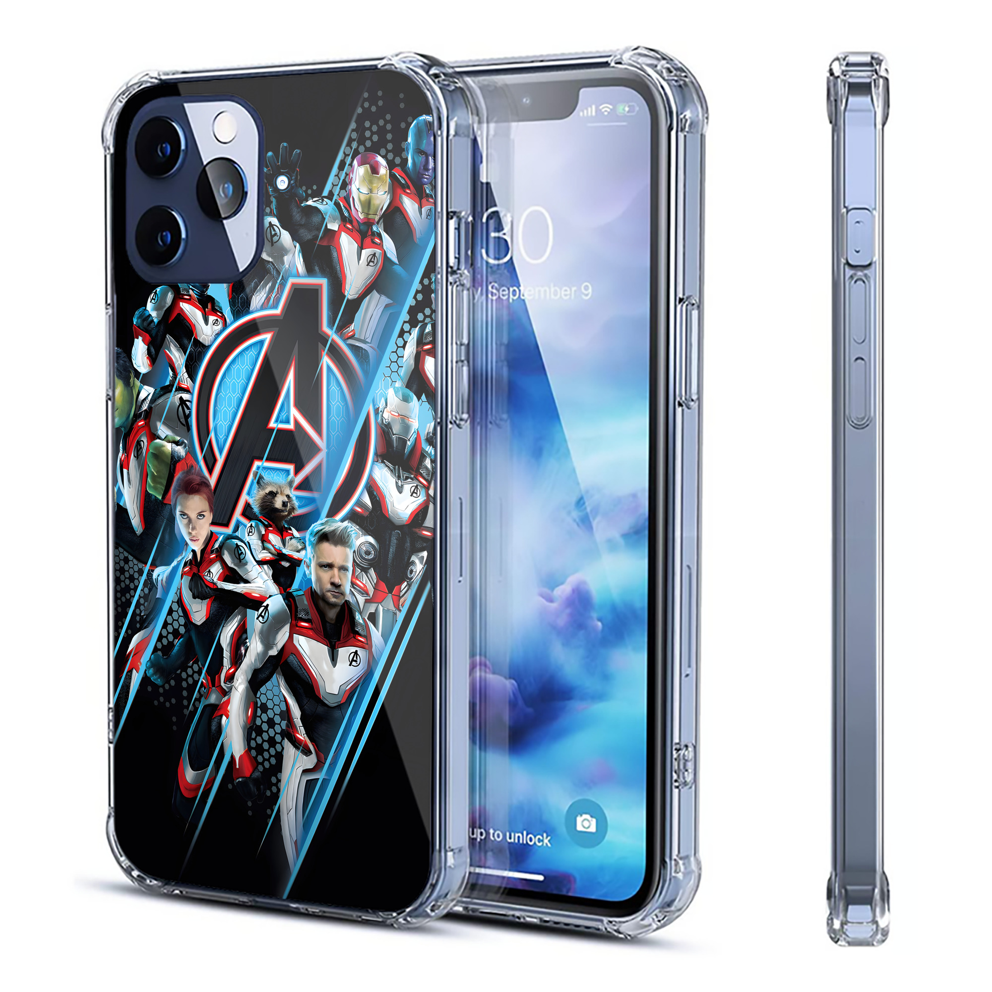 （画像用） アベンジャーズ The Avengers 【iPhone 12シリーズ対応】透明スマホケース（クリアソフトケース）